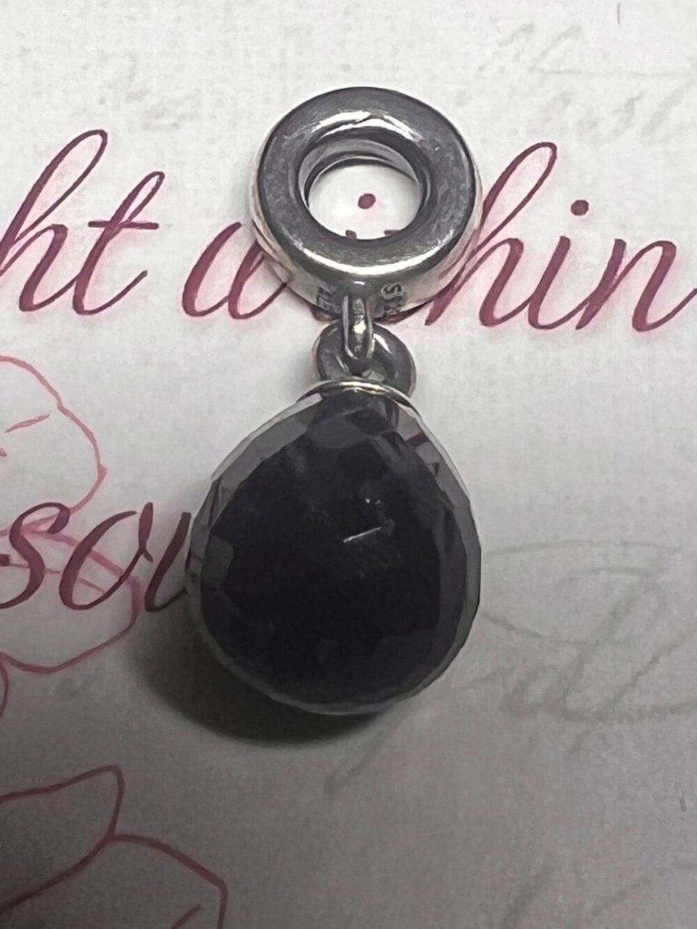 Authentic Pandora Black Murano Fascinating Beauty Dangle #791602CBK
